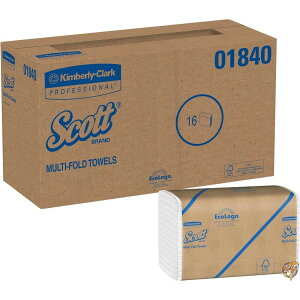 SCOTT Multifold Paper Towels, 9 1/5 x 2/5, White, 250/Pack, 16/Carton (sAi)