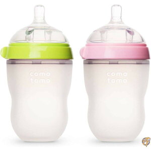 y300~N[|zMzComotomo Baby Bottle, Green/Pink, 8 Ounce, 2 Count (Discontinued by
