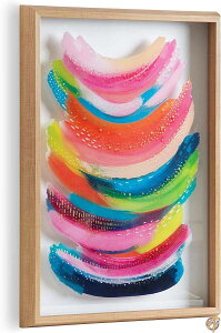 �y�|�C���g2�{!19��-20���zKate and Laurel Blake Bright Abstract Framed Printed Glass Art by Jessi