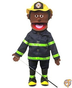 60cm Fireman, Black Male, Full Body, Ventriloquist Style Puppet ��������