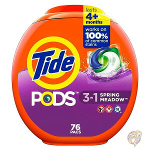 【1000円/555円クーポン配信中】タイド Tide PODS 液体 洗濯洗剤 タブレット 春の牧草地の香り 76個 アメリカ日用品