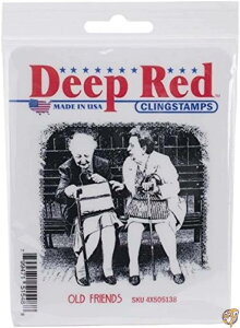 y|Cg3{!42028ԁzDeep Red Cling Stamp 3"X3"-Old Friends (sAi)