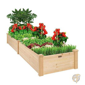 【10日26時間1000円クーポン20名様】Best Choice Products ベストチョイス ガーデニング 屋外 木製 植物 プランター ナチュラル SKY2376
