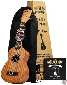 �y�N�[�|���z�M���zKala Learn To Play Ukulele Starter Kit, Light Mahogany Stain �E�N���� ��������