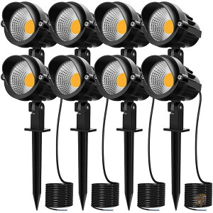MEIKEE 7W LED Landscape Lights Pathway Lights 12V/24V Spotlights Warm White IP66 Waterproof for Driveway, Yard, Lawn, Patio, Swimming Pool, Outdoor 