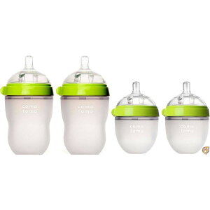 y300~N[|zMzComotomo Natural Feel Bundle - 4 Items: 8 Ounce Baby Bottles Green & 5