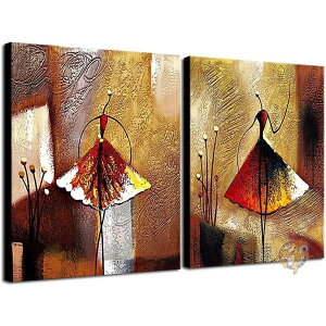 �y1000�~�N�[�|��30���l20�����zWieco Art - Ballet Dancers 2 Piece Modern Decorative artwork 100% Hand Painted Contemporary Abstract Oil paintings on Canvas Wall Art Ready to Hang ��������