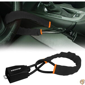 KAYCENTOP 車用ハンドルロック シートベルトロック 盗難防止装置 最大17インチ長 小型 軽量 多機能 ほとんどの車にフィット SUV ゴルフカートセキュリティ (ブラック)