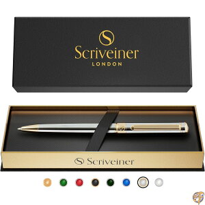 Scriveiner Silver Chrome Ballpoint Pen {[y ō 24dグ V~b