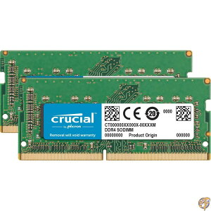 ySi555~N[|zMzCrucial m[gPCp݃ 64GB(32GBx2) DDR4 2666MT/s(PC4-21300) CL19 SODIMM 260pin CT2K32G4SFD8266