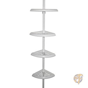 Zenith 4-Tier Tension Pole Corner Shower Caddy-WHT 4-SHELF CADDY sAi 