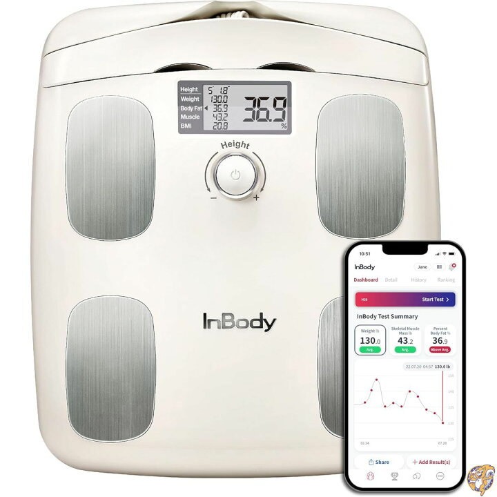楽天市場】InBody 体組成計 インボディダイアル H20B スマホ連動 