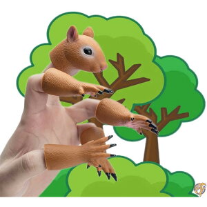 RONIAVL ハンディ リス 指人形 おもちゃ ハンドパペット ノベルティ 動物 小さな便利な人形 小道具 遊び ギフト 子供の誕生日パーティー 送料無料