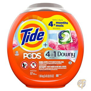 【1000円/555円クーポン配信中】タイド Tide ポット with ダウニー 液体 洗濯洗剤パック エイプリルフレッシュ 57個 アメリカ洗剤 海外輸入