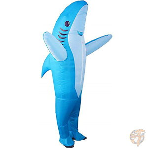 MH Zone エアコス シャーク 膨らむ コスチューム サメ 大人用 ハロウィン 仮装 着ぐるみ 衣装 おもしろい イベント 海 魚 送料無料