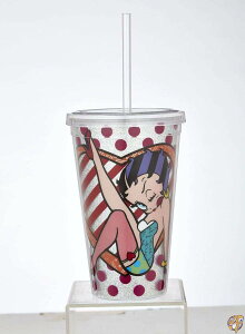 yő2000~N[|26ԁzEnesco Betty Boop by Britto Red with Glitter Tumbler, 9.5", Multicolor by