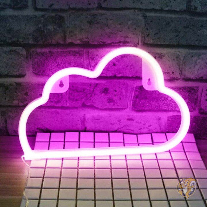 楽天市場】LED ネオンサイン ピンククラウド Protecu 雲型ネオンライト 