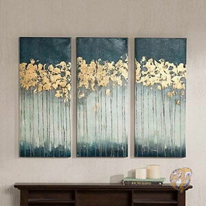 Madison Park Abstract Hand Embellished Teal Canvas Wall Art �}�f�B�\���p�[�N �L�����p�X�� �G �A�[�g�A�����J�A���Ƌ�@�A�����J�A���G�� ��������