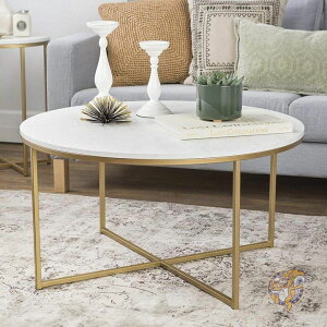 �R�[�q�[�e�[�u�� 36 Coffee Table with X-Base - Faux Marble ���r���O �S�[���h�A�����J�A���Ƌ�@�A�����J�A���G�݁@����e�[�u���@���r���O�e�[�u���@�}�[�u�����@�}�[�u���� �ۂ��e�[�u�� ������