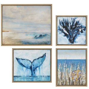 �L�����o�X�A�[�g�@�G��A�[�g�yMadison Park�@�}�f�B�\���p�[�N�zwall deco �G�� Coastal Theme 4pc Blue�@�C���e���A�@�Q���@�G���K���g ��������