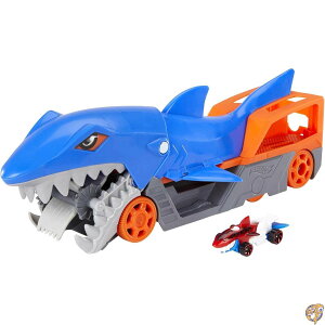 �y�ő�1000�~�N�[�|���zHot Wheels Shark Chomp Transporter Playset with One 1:64 Scale Car for Kids 4 to 8 Years Old, Bite Hauler Picks Up Cars in Its Jaws & Stores Five Belly