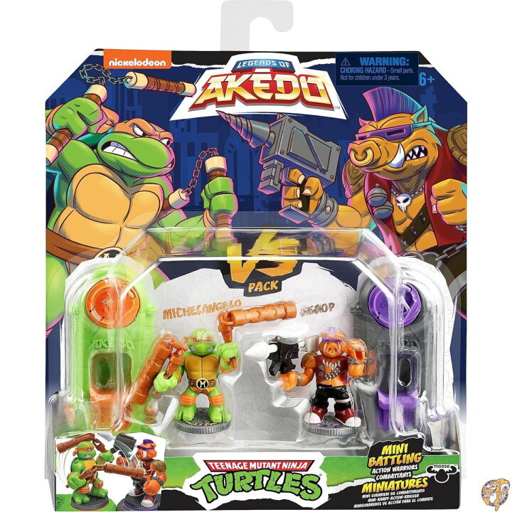 プレイメイツ タートルズ ミュータント・パニック！ TMNT ミケランジェロ / ビーバップ / スプリンター ミニフィギュア ３パック 未 –  ROBOTROBOT LEGEND TOYS ティーンエイジ・ミュータント・ニンジャ・タートルズ ミニビークル 4個パック