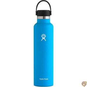 (24 oz (710 ml) Standard Mouth, Pacific) - Hydro Flask Double Wall Vacuum Insulated Stainless Steel Leak Proof Sports Water Bottle, Mouth with BPA Free Flex Cap