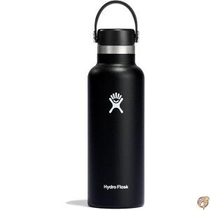 【1000円/555円クーポン配信中】(Black, One Size) - Hydro Flask Double Wall Vacuum Insulated Stainless Steel Leak Proof Sports Water Bottle, Standard Mouth with BPA Free Flex Cap