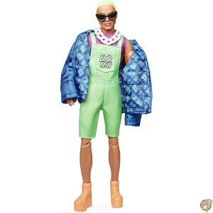 �y5���ő�1500�~�N�[�|���zMattel - Barbie BMR1959, Ken with Neon Hair and Overalls Puffer Jacket Doll Stand, African American