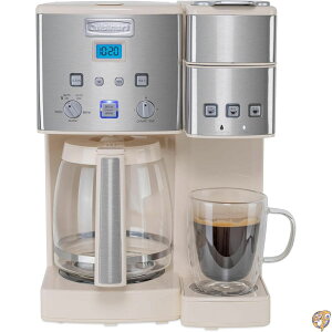 Cuisinart Single Serve + 12 Cup Coffee Maker, Offers 3-Sizes: 6-Ounces, 8-Ounces and 10-Ounces, Cream, SS-15P1CRM