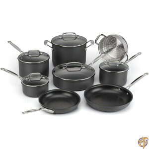 Chef's Classic Nonstick Hard Anodized Cookware 13 Piece Set, 66-13,Black
