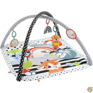 Fisher-Price 3-in-1 Music, Glow and Grow Gym, Infant Activity Play mat for Tummy time take Along
