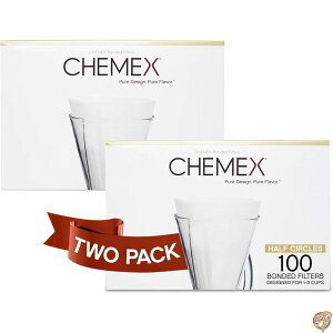 �y�N�[�|���z�M���zChemex FP-2 Bonded Unfolded 13 inch Half Moon Circle Coffee Filters Set of 2 (200 Filters) with Free FOXGALLERY Guide by [���s�A���i]