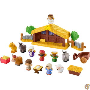 Fisher-Price Little People HMX70 - Juego de Navidad con Estrella Brillante y msica, 12 Figuras 5 Piezas para nios a Partir 1 ao