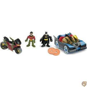 Fisher Price - CGL38 Imaginext DC Super Friends Batmobile & Cycle with Batman Robin Mini Figures by