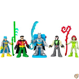 y|Cg3{!1428ԁzImaginext DC Super Friends Batman Toys, Battle Multipack, 9-Piece Figure Set with Light-Up Backpack for Pretend Play Ages 3-8 Years
