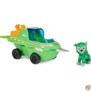 Paw Patrol Aqua Pups Rocky Transforming Sawfish Vehicle with Collectible Action Figure, Kidsf Toys for Ages 3 and up