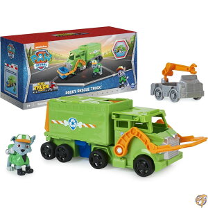 Paw Patrol, Big Truck Pupfs Rocky Transforming Toy Trucks with Collectible Action Figure, Kids Toys for Ages 3 and up