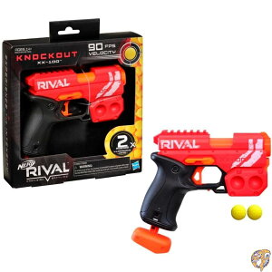NERF Rival Knockout XX-100 Blaster -- Round Storage, 85 FPS Velocity, Breech Load Includes 2 Official Rounds Team Red