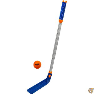 NERF FLEXPLAY Kids Hockey Stick and Ball Set - Indoor & Outdoor Street Adjustable Height Included