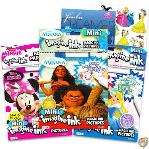 ディズニー プリンセス マジック インク ぬりえブック セット -- 女の子/幼児向けImagine Ink Book3冊セット ディズニープリンセス モアナ ミニーマウス 見えないインクペンとステッカー付き