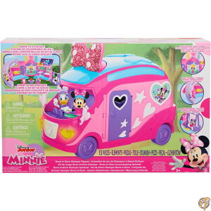 �y�N�[�|���z�M���zDisney Junior Minnie Mouse Bows-A-Glow Rolling Glamper 13-piece Figures and Playset, Officially Licensed Kids Toys for Ages 3 Up,