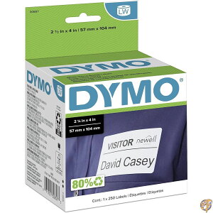 �y�N�[�|���z�M���zDYMO LabelWriter Labels White Adhesive Name Badges, 2-1/4 x 4, 250/pack [���s�A���i]