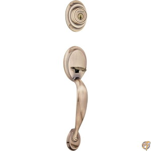 y|Cg3{4&5z(Antique Brass) - Kwikset 96870-087 Antique Brass Dakota Entry Handle Sets