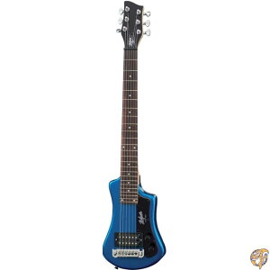 ySi555~N[|zMzHofner wti[ HCT-SH-BL-O Shorty Electric Travel Guitar with MOobO M^[P[X, Blue GLM^[ GNgbNM^[ isAj