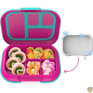 y|Cg3{!1428ԁzBentgo Kids Chill Lunch Box - Leak-Proof Bento with Removable Ice Pack & 4 Compartments for On-the-Go Meals Microwave Dishwasher Safe, Patented Design,(Fuchsia/Teal)