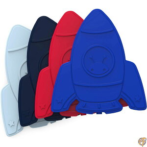 Bentgo Buddies Reusable Ice Packs - Slim for Lunch Boxes, Bags, and Coolers Multicolored 4-Pack (Rocket)