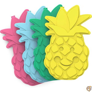 Bentgo Buddies Reusable Ice Packs - Slim for Lunch Boxes, Bags, and Coolers Multicolored 4-Pack (Pineapple)