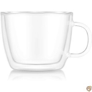 Bodum Bistro 2 Piece double wall 0.45 L 440ml Cafe Latte Cup, Clear