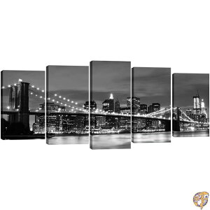 Wieco Art �u���b�N��������i 5���̃p�l�� ���_���ȕ��i�� �L�����o�X�v�����g �L�����o�X�ɒ��ۉ� ����̃C���e���A�p�܂��͕ǉ�p�|�p��i 10x16x2pcs,10x20x2pcs,10x24x1pc �u���b�N P5RLA017_f1 [���s